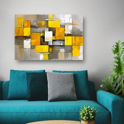 Abstracte kleurrijke rechthoeken in moderne stijl poster