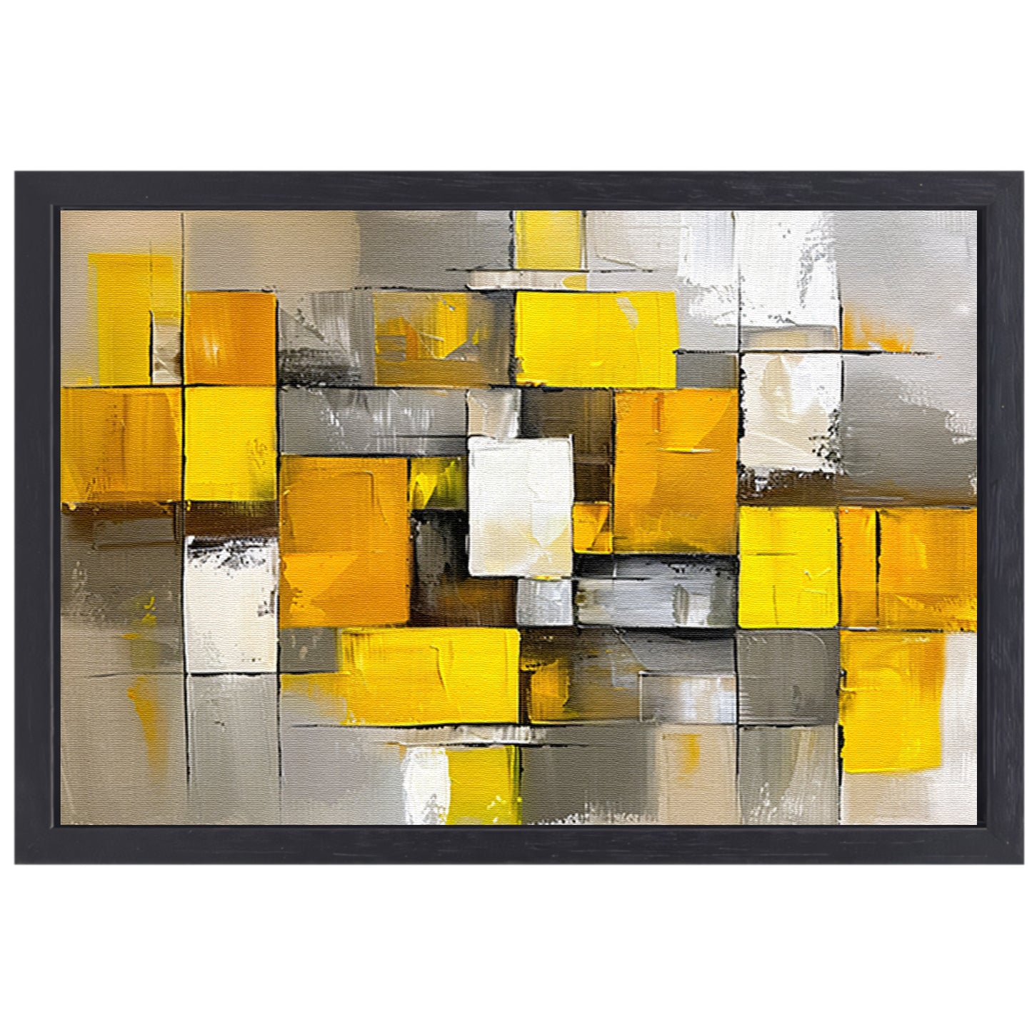 Abstracte kleurrijke rechthoeken in moderne stijl canvas met baklijst