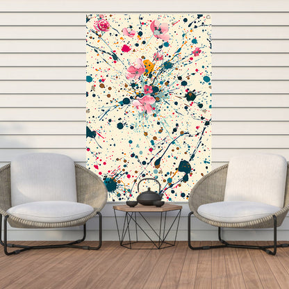 Abstract bloemenzee met Kleurrijk verfspatten tuinposter
