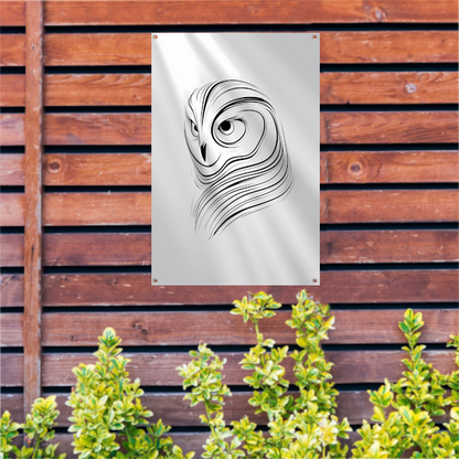 Minimalistische Uil Abstract Lijnen Design tuinposter