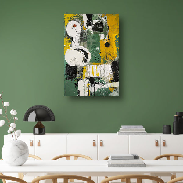 Abstract dynamisch schilderij met levendige kleuren canvas