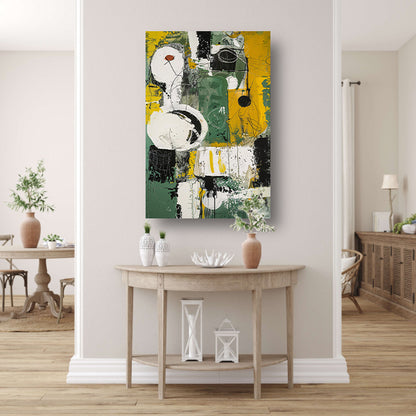 Abstract dynamisch schilderij met levendige kleuren canvas