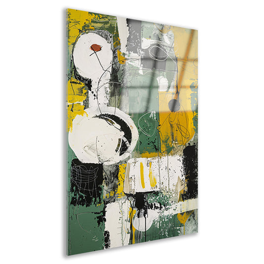 Abstract dynamisch schilderij met levendige kleuren acrylglas