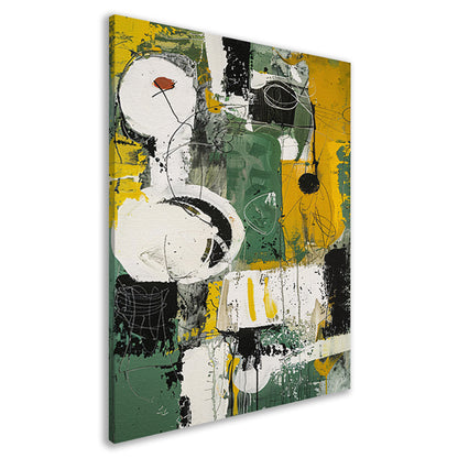 Abstract dynamisch schilderij met levendige kleuren canvas