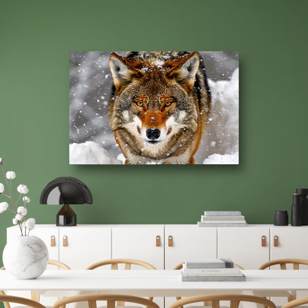 Close-up van een Wolf in de Sneeuw canvas