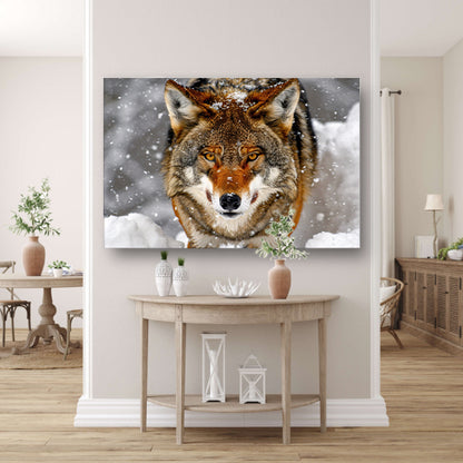 Close-up van een Wolf in de Sneeuw canvas