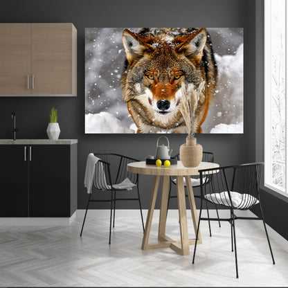 Close-up van een Wolf in de Sneeuw canvas