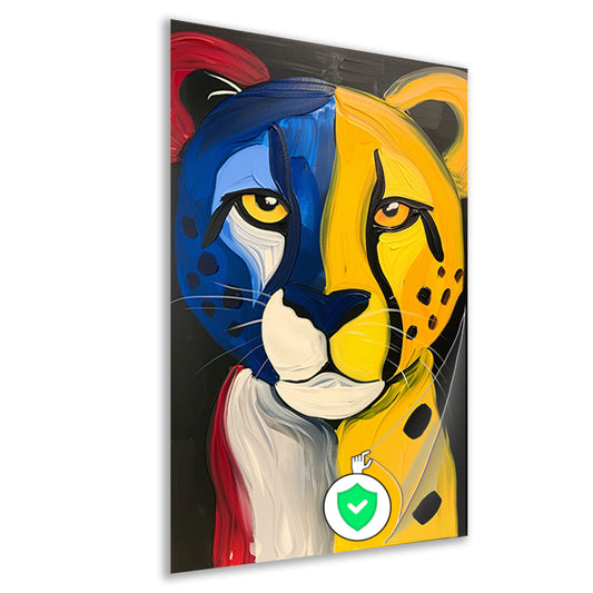 Kleurrijke abstracte cheeta in popart stijl poster