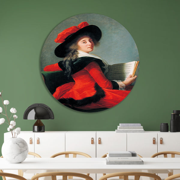 Portret van de Baronne de Crussol - Élisabeth Louise Vigée Le Brun aluminium muurcirkel