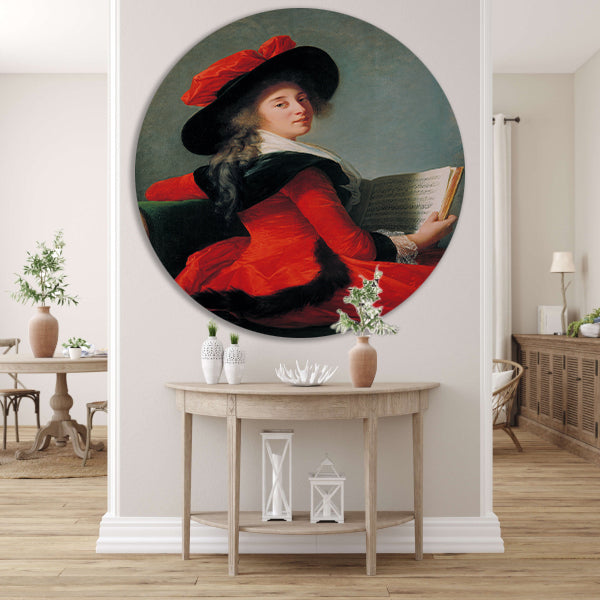 Portret van de Baronne de Crussol - Élisabeth Louise Vigée Le Brun aluminium muurcirkel
