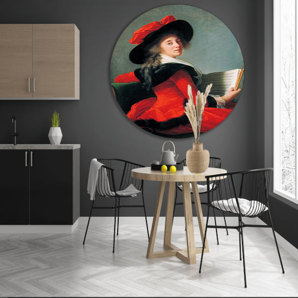 Portret van de Baronne de Crussol - Élisabeth Louise Vigée Le Brun aluminium muurcirkel