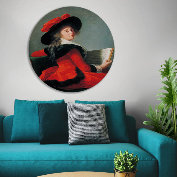 Portret van de Baronne de Crussol - Élisabeth Louise Vigée Le Brun aluminium muurcirkel
