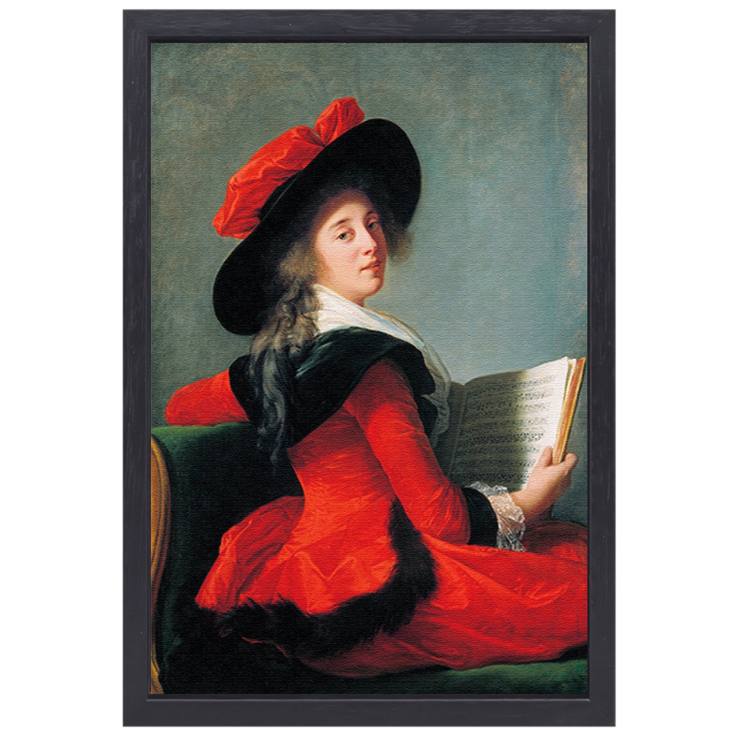 Portret van de Baronne de Crussol - Élisabeth Louise Vigée Le Brun canvas met baklijst