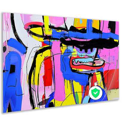 Abstract kleurrijk schilderij van figuur en kleuren poster