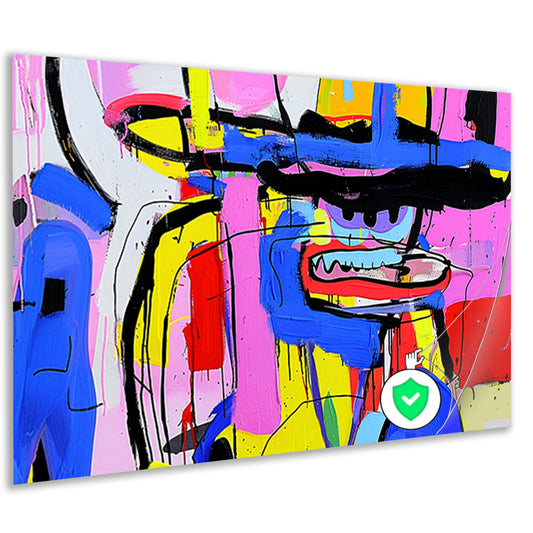 Abstract kleurrijk schilderij van figuur en kleuren poster