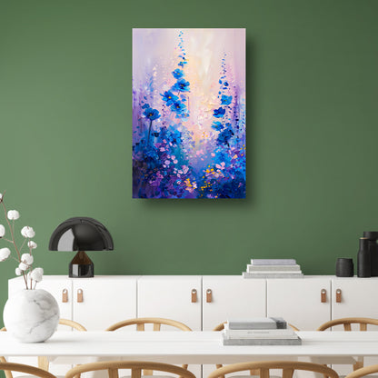 Impressionistisch bloemenveld in levendige kleuren poster