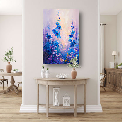 Impressionistisch bloemenveld in levendige kleuren poster