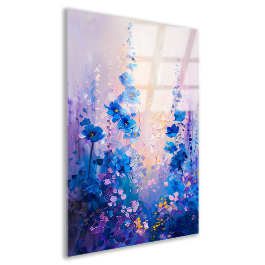 Impressionistisch bloemenveld in levendige kleuren acrylglas