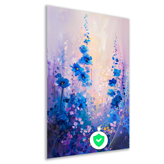 Impressionistisch bloemenveld in levendige kleuren poster