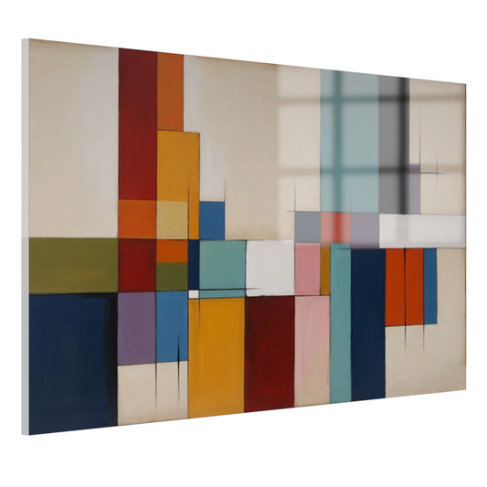 Harmonie in Abstracte Geometrie en Kleur acrylglas