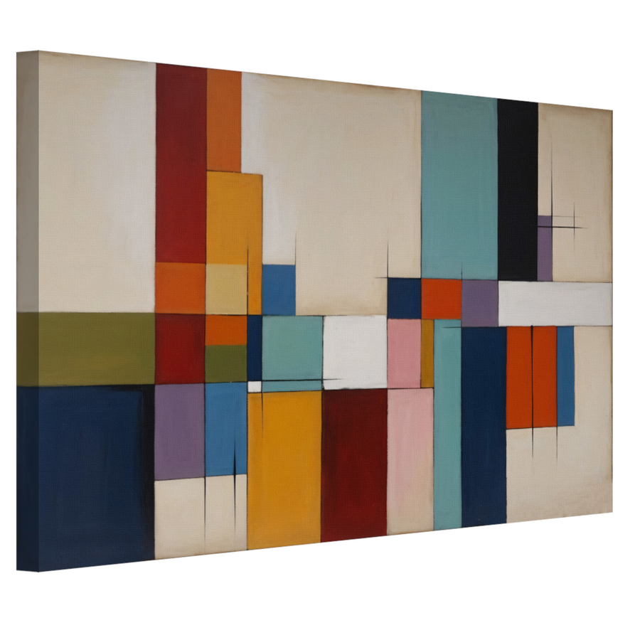 Harmonie in Abstracte Geometrie en Kleur canvas