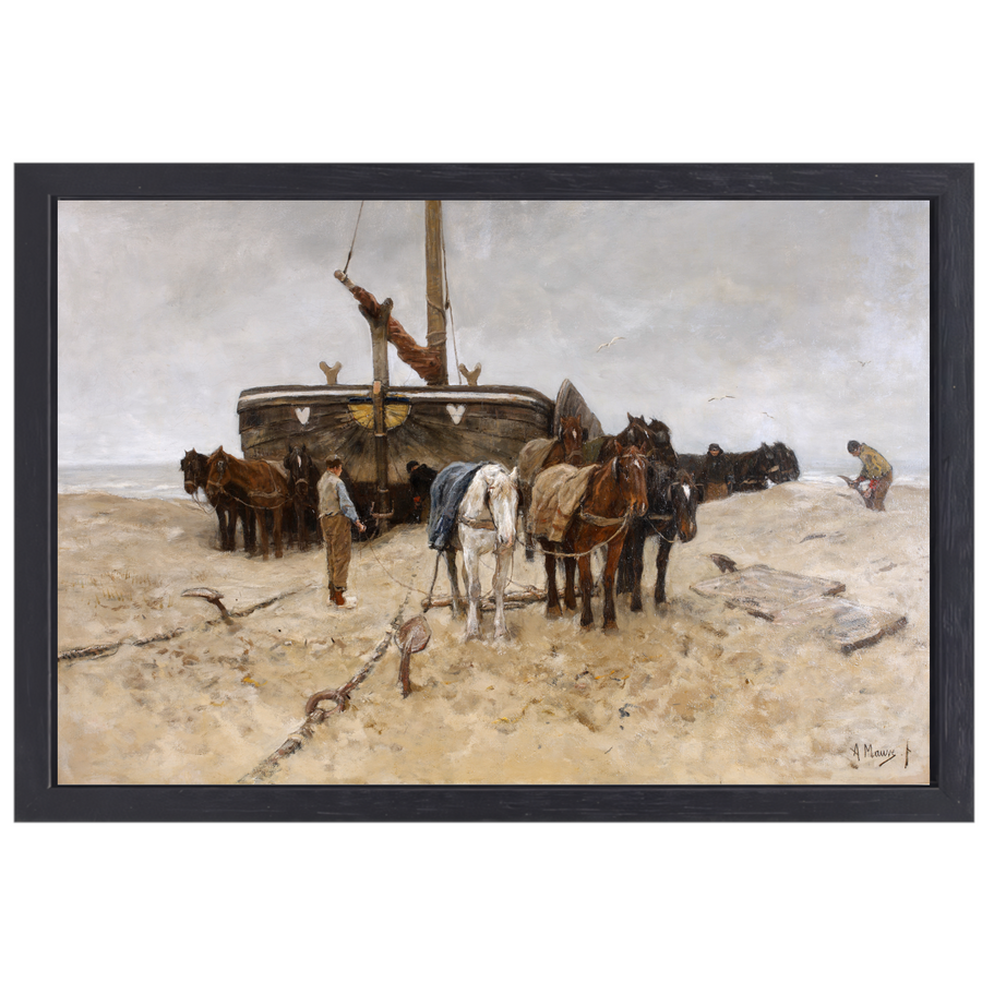Bomschuit op het strand - Anton Mauve canvas met baklijst