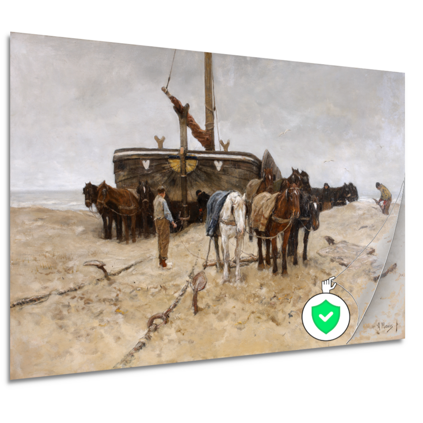 Bomschuit op het strand - Anton Mauve poster
