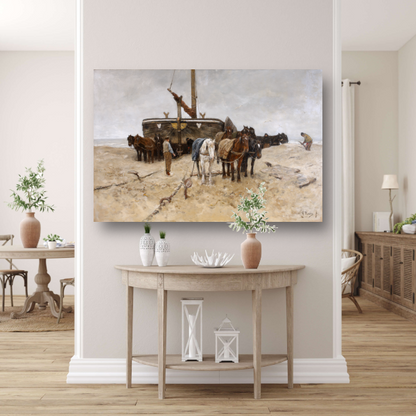 Bomschuit op het strand - Anton Mauve poster