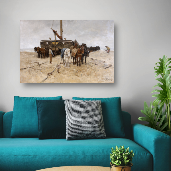 Bomschuit op het strand - Anton Mauve poster