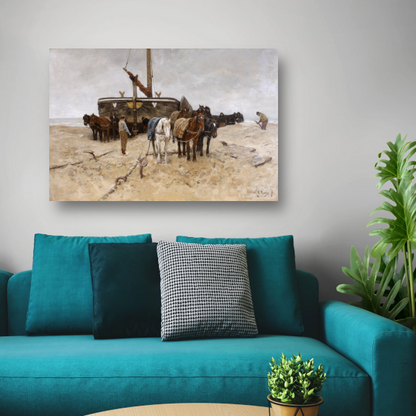 Bomschuit op het strand - Anton Mauve poster