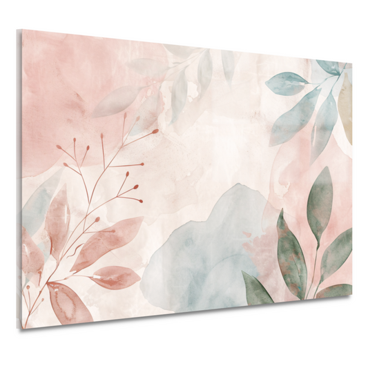 Abstract Aquarel Ontwerp met Bladeren en Bloemen acrylglas