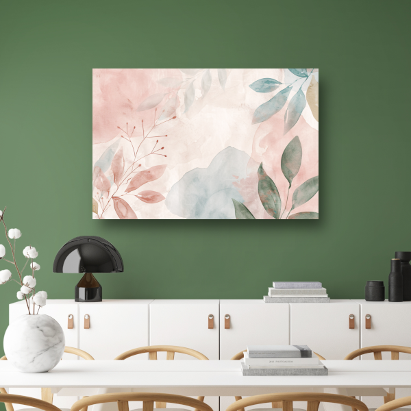 Abstract Aquarel Ontwerp met Bladeren en Bloemen acrylglas