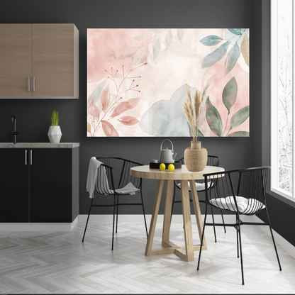 Abstract Aquarel Ontwerp met Bladeren en Bloemen acrylglas