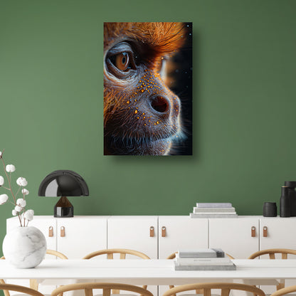 Detailrijk Oog in Oranje en Zwart canvas met baklijst