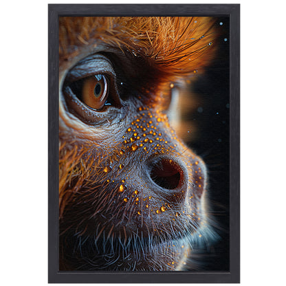 Detailrijk Oog in Oranje en Zwart canvas met baklijst