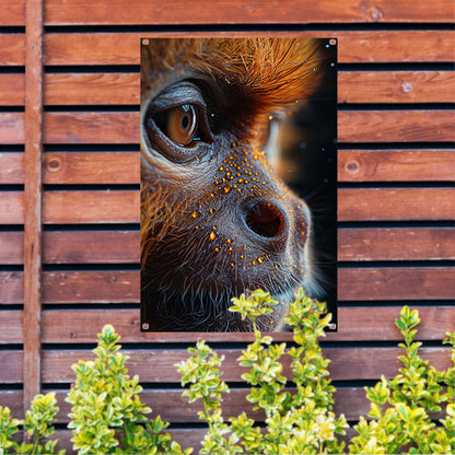 Detailrijk Oog in Oranje en Zwart tuinposter