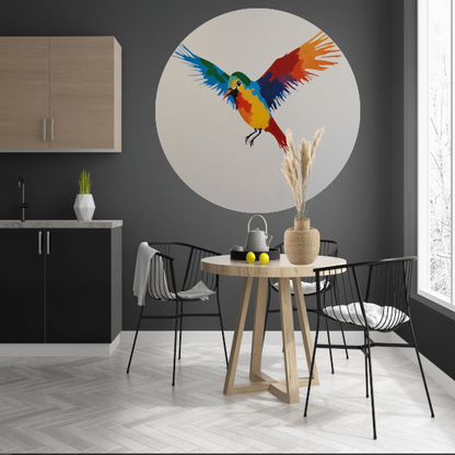 Kleurrijke Vlucht van een Abstracte Vogel forex muurcirkel