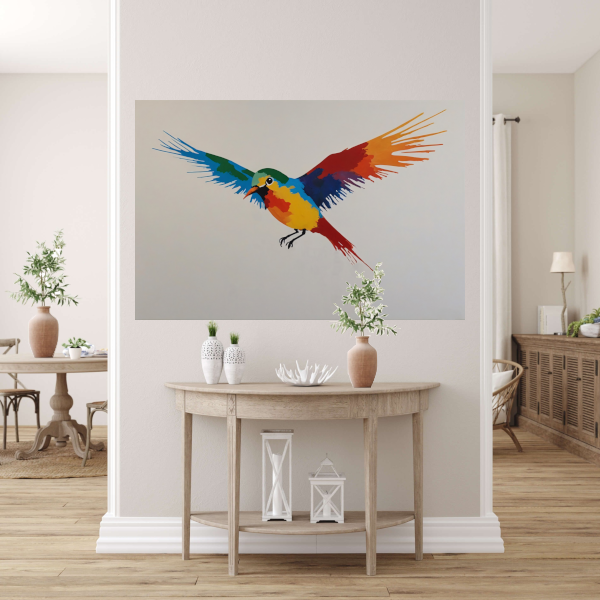 Kleurrijke Vlucht van een Abstracte Vogel poster