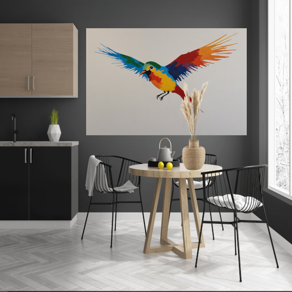 Kleurrijke Vlucht van een Abstracte Vogel poster