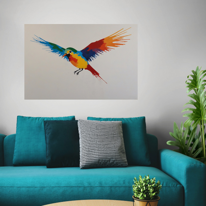 Kleurrijke Vlucht van een Abstracte Vogel poster