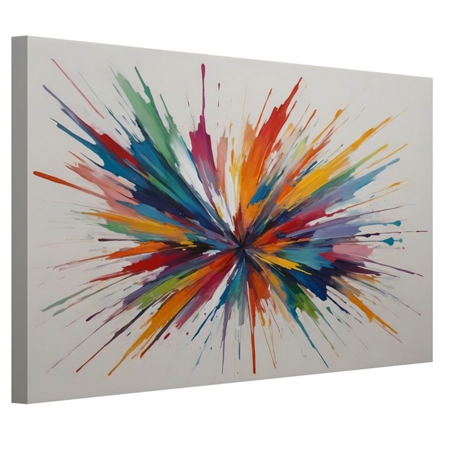 Kleurexplosie: Abstracte Symfonie in Levendige Tinten canvas