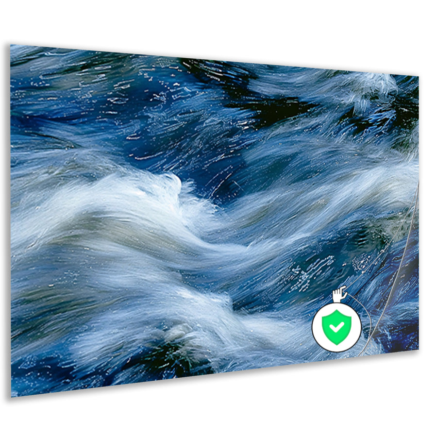 Abstracte golfbeweging van stromend water poster