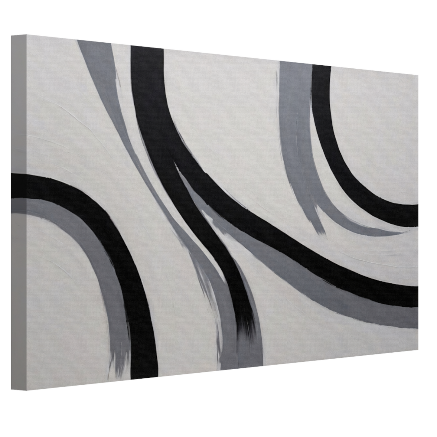 Zwarte lijnen op wit canvas abstract canvas