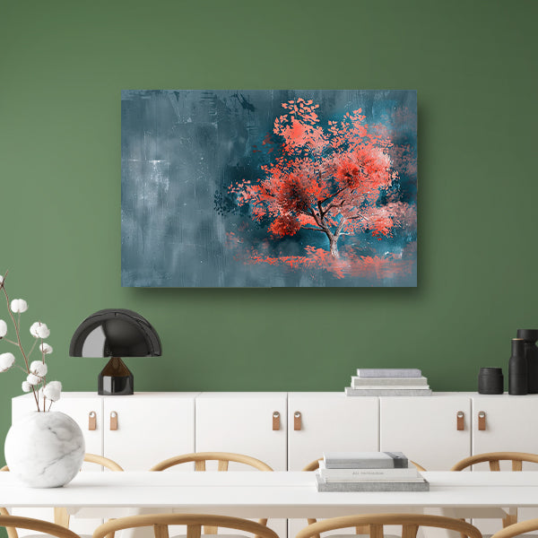 Prachtige digitale kunst van kleurrijke boom canvas met baklijst