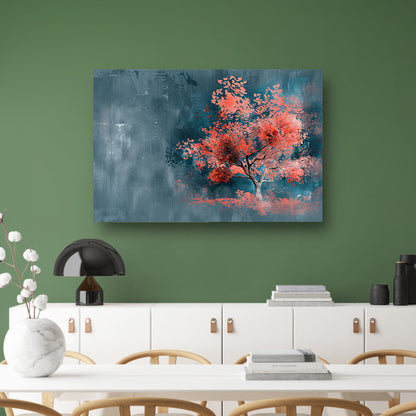 Prachtige digitale kunst van kleurrijke boom canvas met baklijst