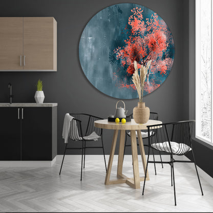 Prachtige digitale kunst van kleurrijke boom aluminium muurcirkel