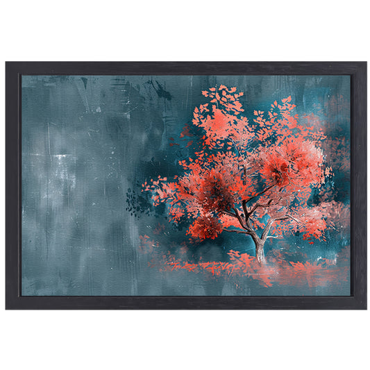 Prachtige digitale kunst van kleurrijke boom canvas met baklijst