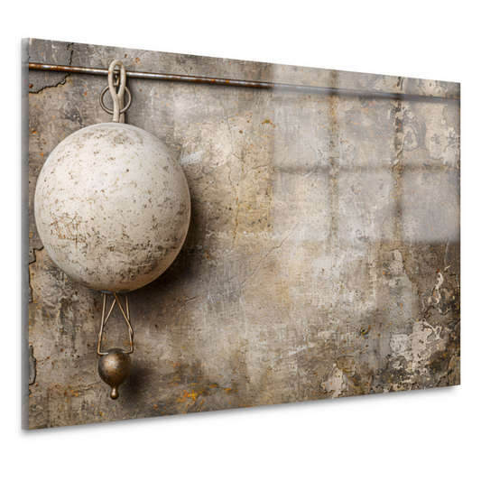 Minimalistische witte bal acrylglas