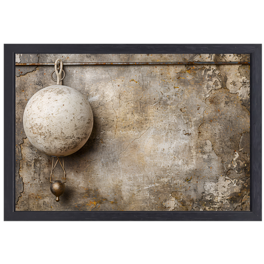Minimalistische witte bal canvas met baklijst