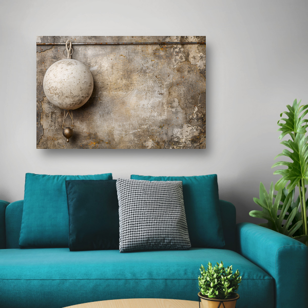 Minimalistische witte bal canvas met baklijst